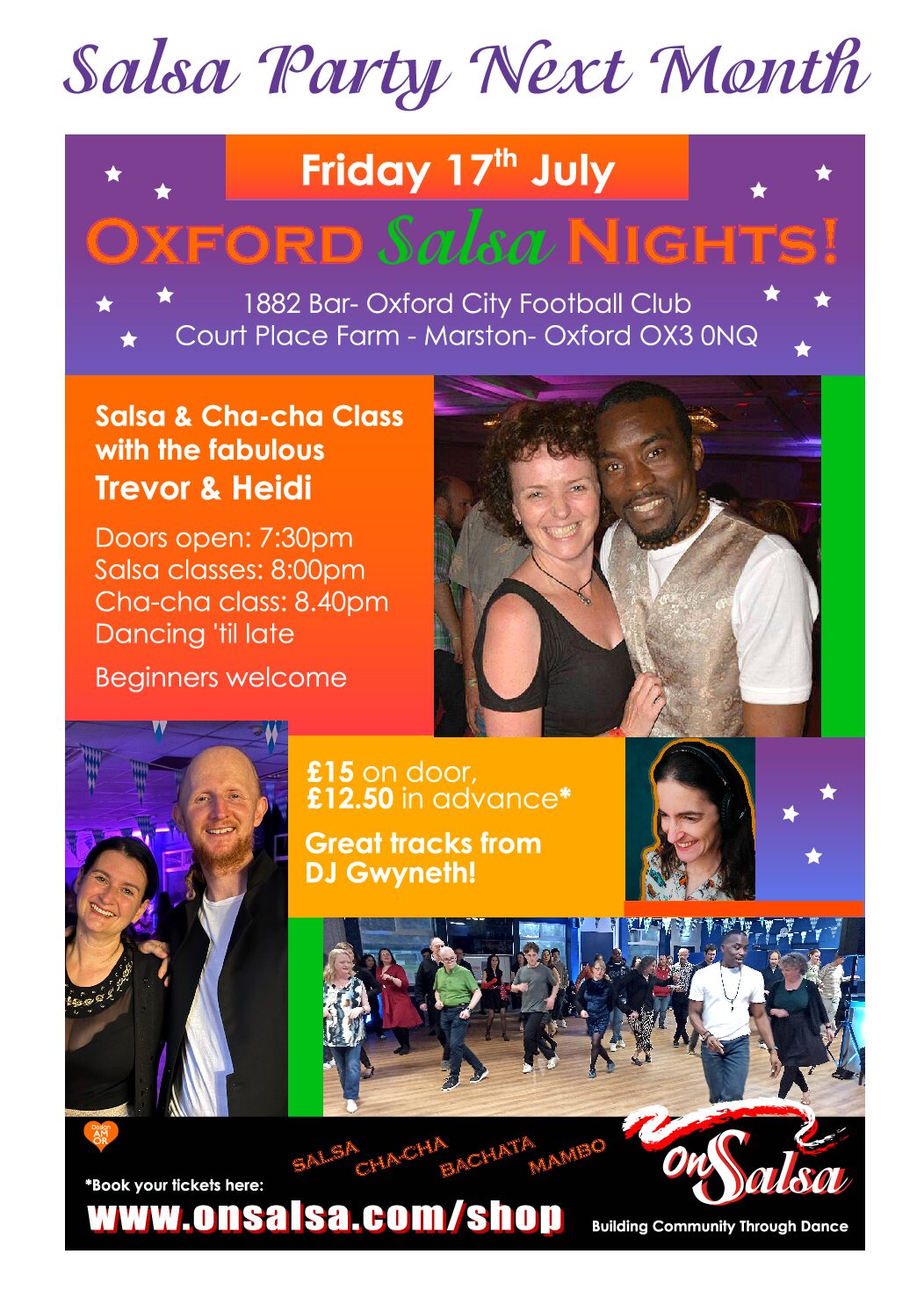 Classes & Social - Friday 17th July - Guests Heidi &Trevor, Rosa & Giles