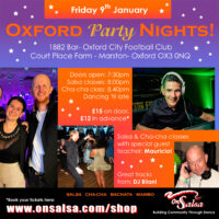 Oxford Salsa party - Friday 9th January with Mauricio Reyes, Dj Blian, Rosa & Giles